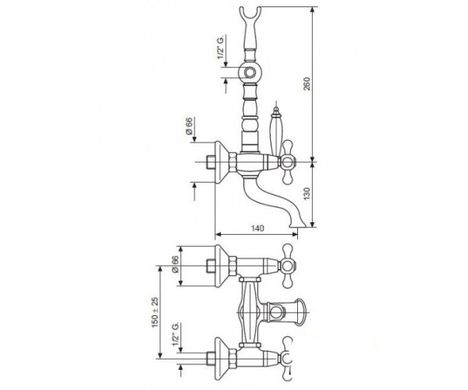 Смеситель для ванны EMMEVI DECO CERAMICA BR121611