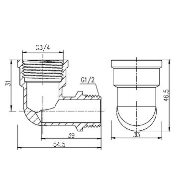 Уголок редукционный SD Forte 3/4"х1/2" ВН SF3702015