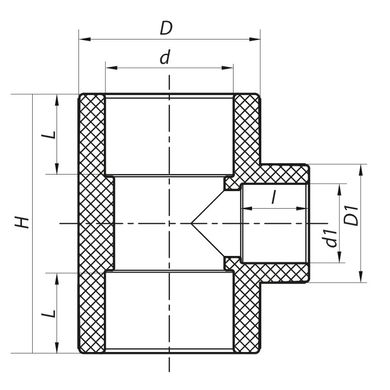 Тройник редукционный 75x32x75 PPR KOER K0219.PRO (KP2584)