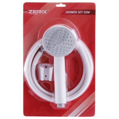 Душевой набор белый (шланг, лейка, кронштейн) Shower SET-02W Zerix ZX3096