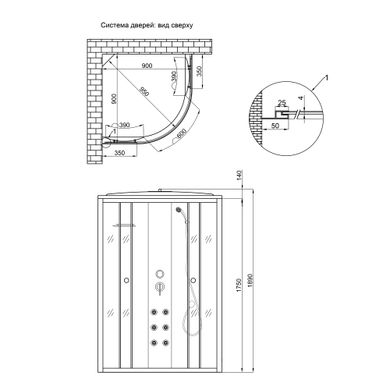 Гидромассажный бокс Lidz Tani SBM90x90.SAT.HIGH.FR, стекло Frost 4 мм без поддона