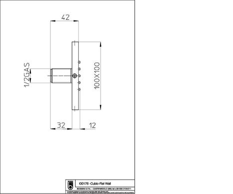 Боковая форсунка BOSSINI Cubic Flat - Wall I00176