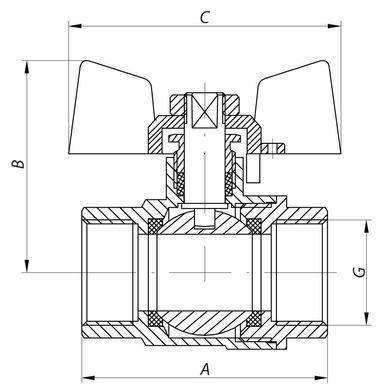 Кран кульовий KOER 1/2" ГДБ (KR.217.B) синій (KR2719)