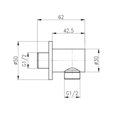 Подключение для душевого шланга Qtap CRM B030 29617Qtap (Чехия)