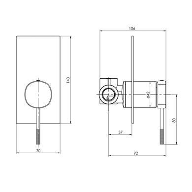 Imprese ZMK071901081 BRENTA змішувач для душу, прихований монтаж, хром, 35 мм