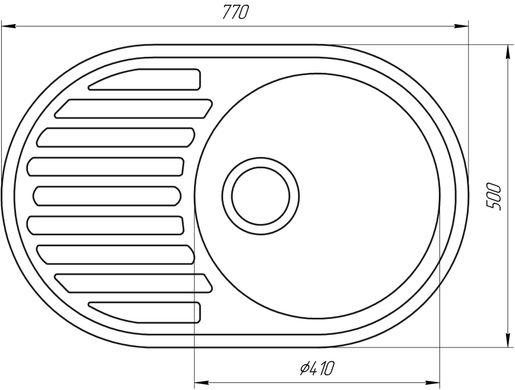 Гранитная мойка Globus Lux OHARA серый металлик 770х500