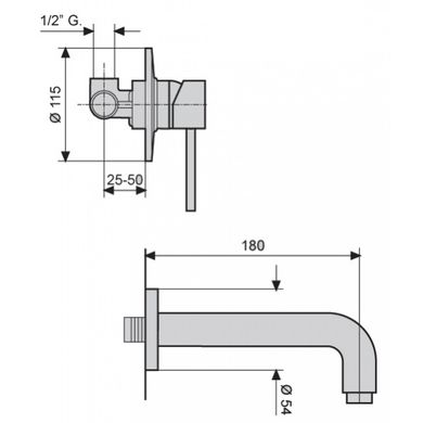 Смеситель для раковины EMMEVI PIPER CR45055