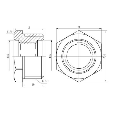 Футорка SD Forte 1/2"х1/4" НВ SF374156