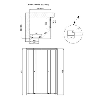 Душевая кабина Qtap Pisces BLA109-11SC5 90-105x90-105 см, стекло Clear 5 мм без поддона