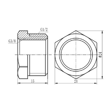 Футорка SD Forte 1/2"х3/8" НВ SF374159