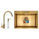 Набор MIXXUS SET-6045-200x1.0-PVD-Gold (мойка+смеситель+диспенсер) (MX0589)