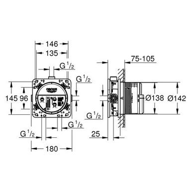 Скрытая часть Grohe Rapido SmartBox 35600000