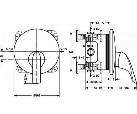 Внешняя часть смесителя IDEAL STANDARD NEW CERAPLAN A4713AA