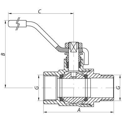 Кран шаровый KOER 2" ГШР ГАЗ (KR.215.G) (KR2716)