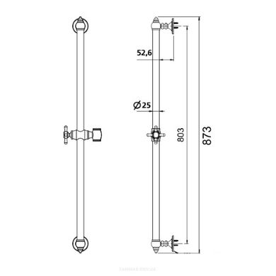 Душевая штанга Mixxen Рома 800 мм MXGN0512BR